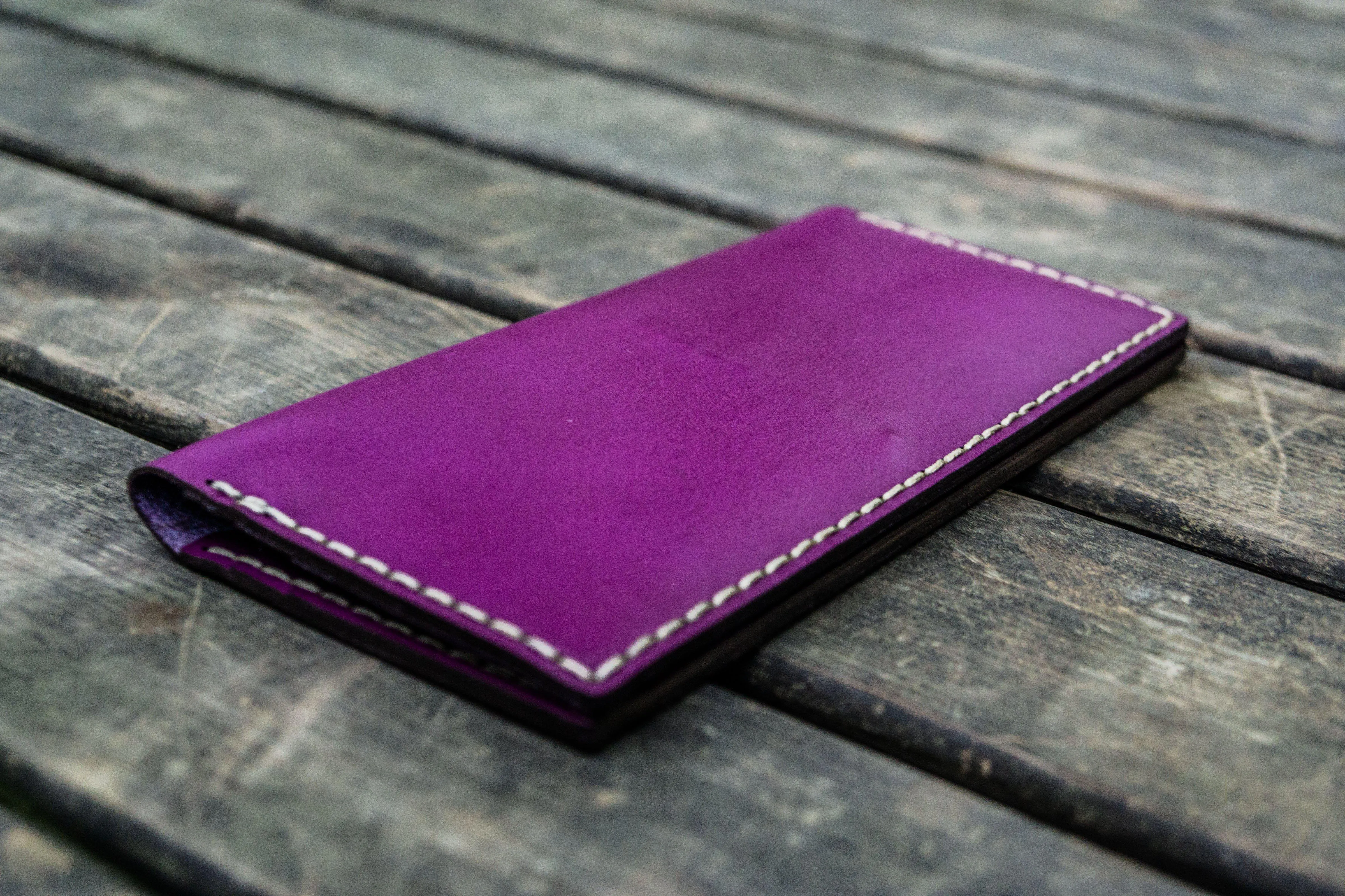 No.49 Handmade Leather Women Wallet - Purple