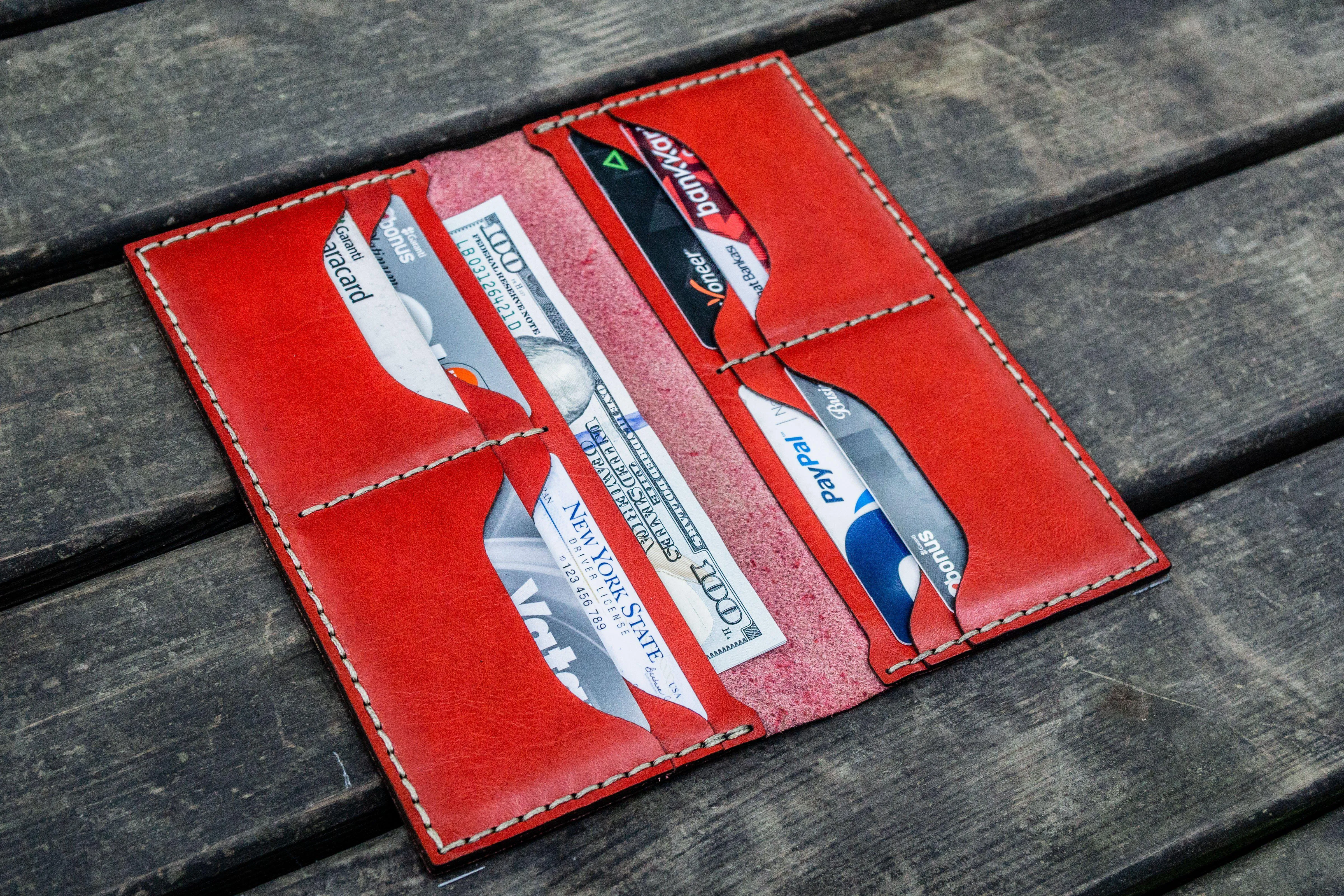 No.49 Handmade Leather Women Wallet - Red