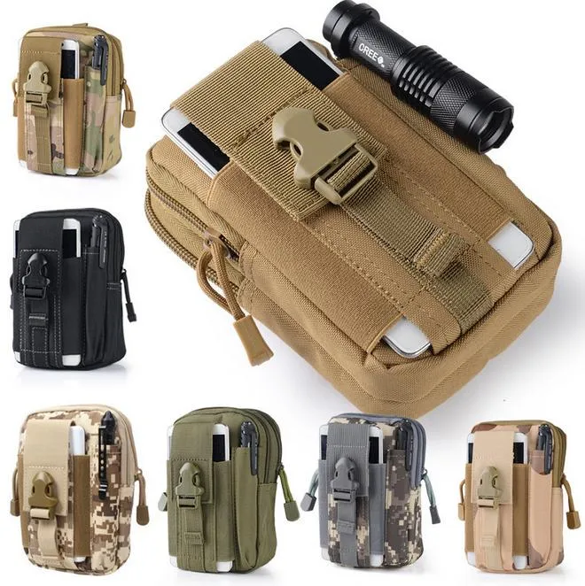 Outdoor Camping Climbing Bag Tactical Military Molle Hip Waist Belt  Wallet Pouch Purse Phone Case for iPhone 7 for Samsung