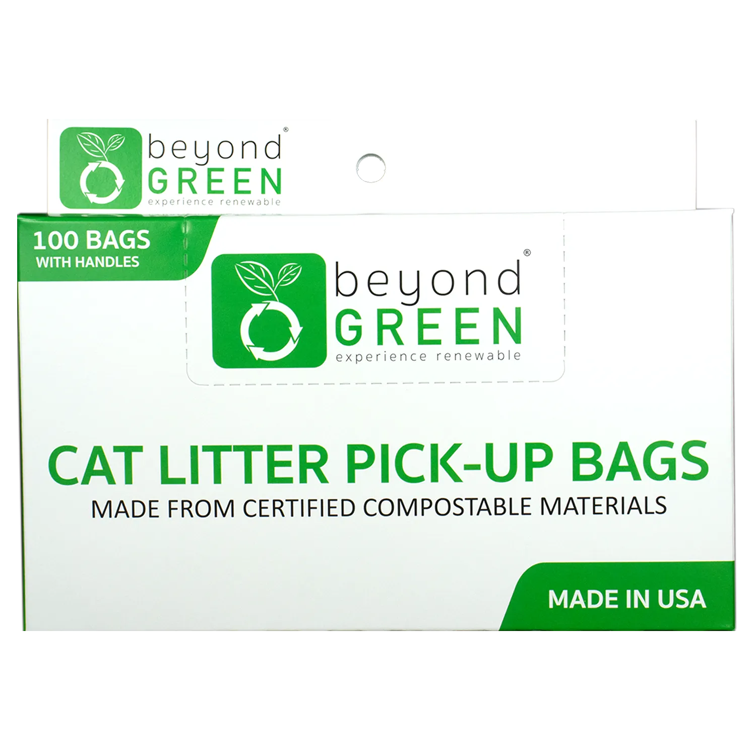 Plant-Based Cat Litter Pick-Up Bags with Handles - 100 bags