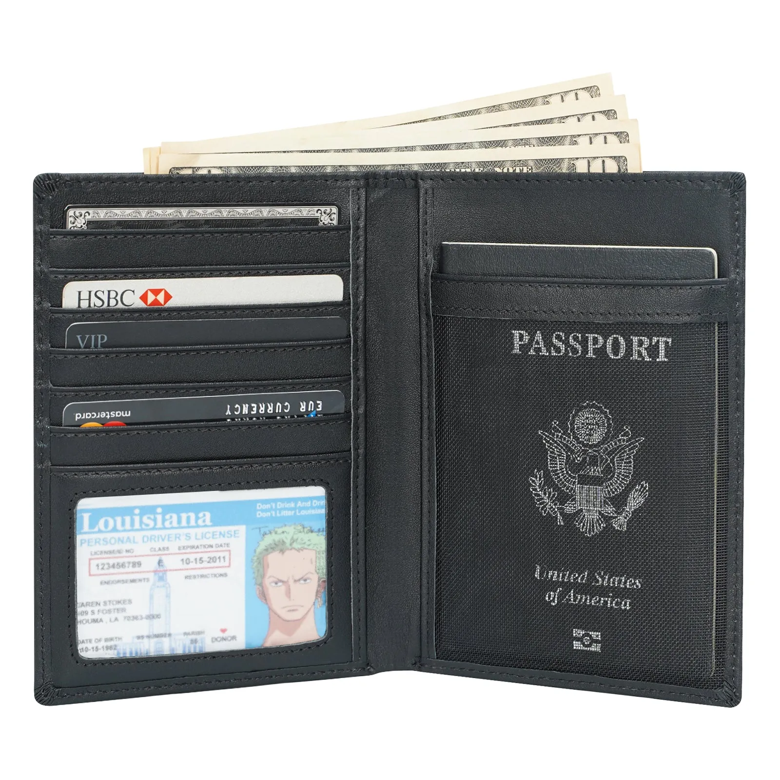 Polare Luxury RFID Blocking Leather Passport Holder Travel Wallet For Men and Women