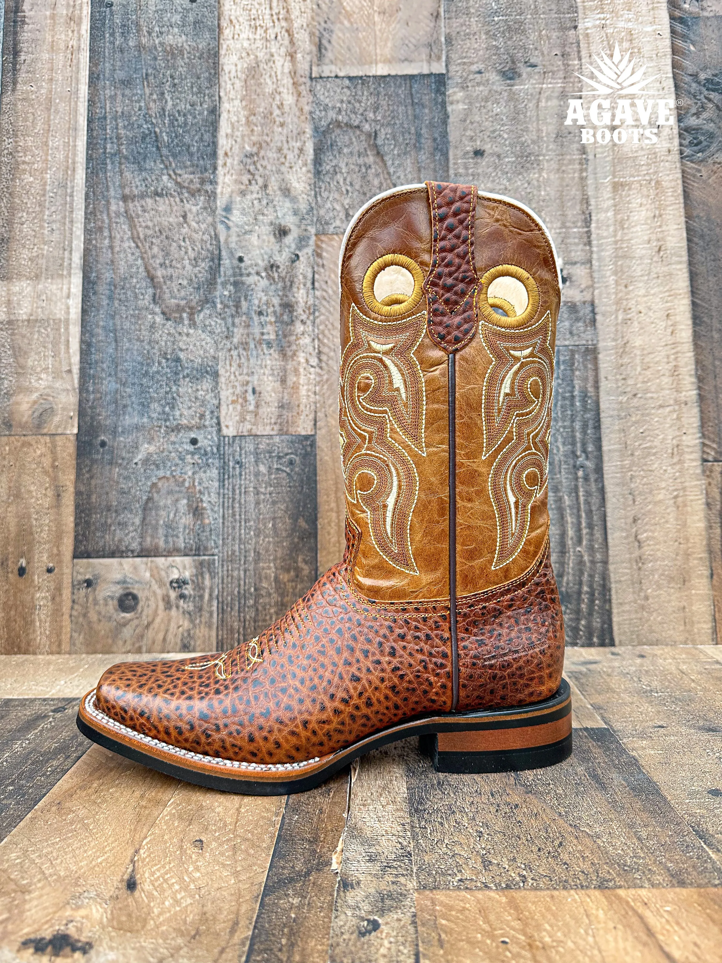 "BULL" COGNAC | MEN SQUARE TOE WESTERN COWBOY BOOTS