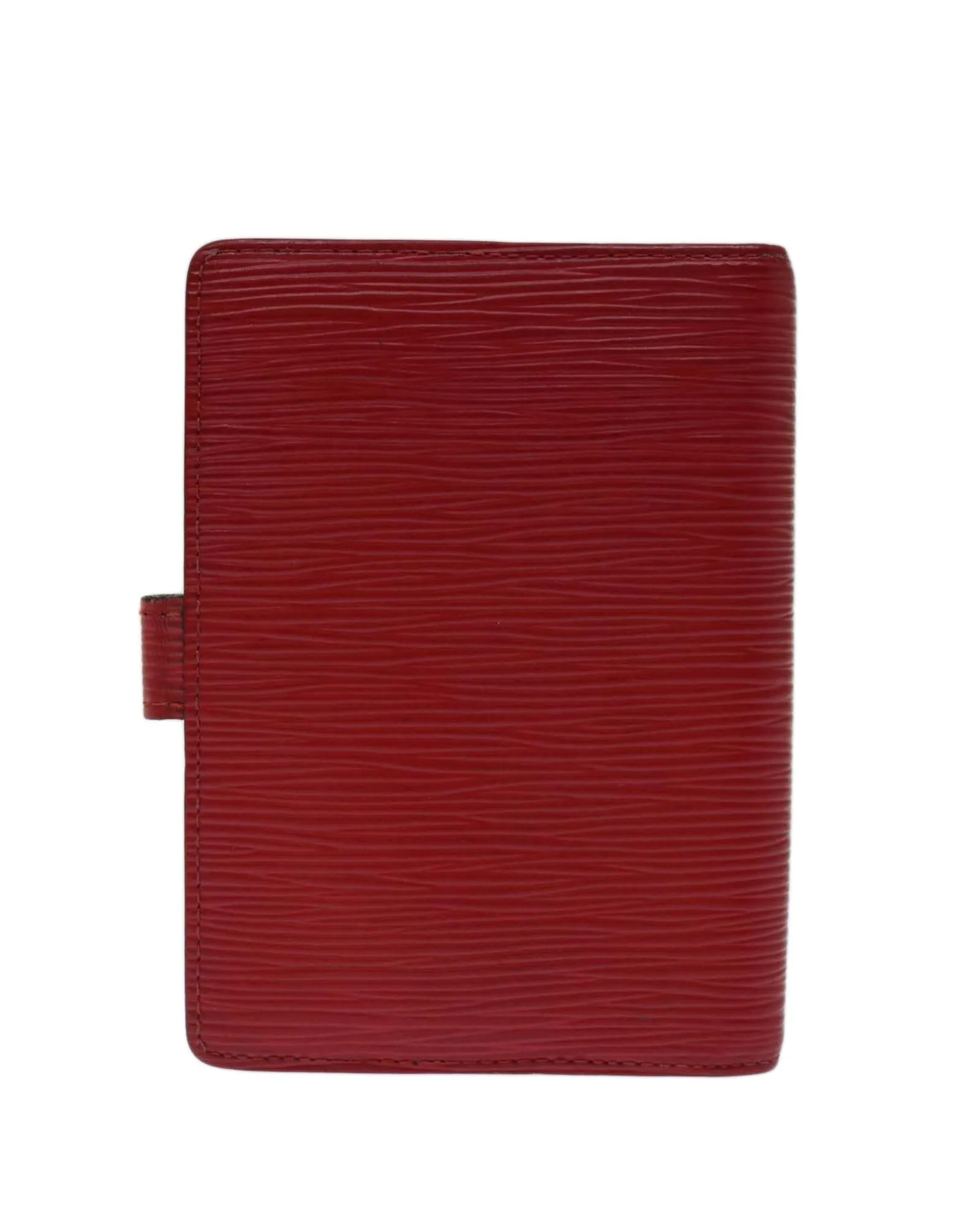 Red Epi Leather Day Planner Cover with Button Clasp