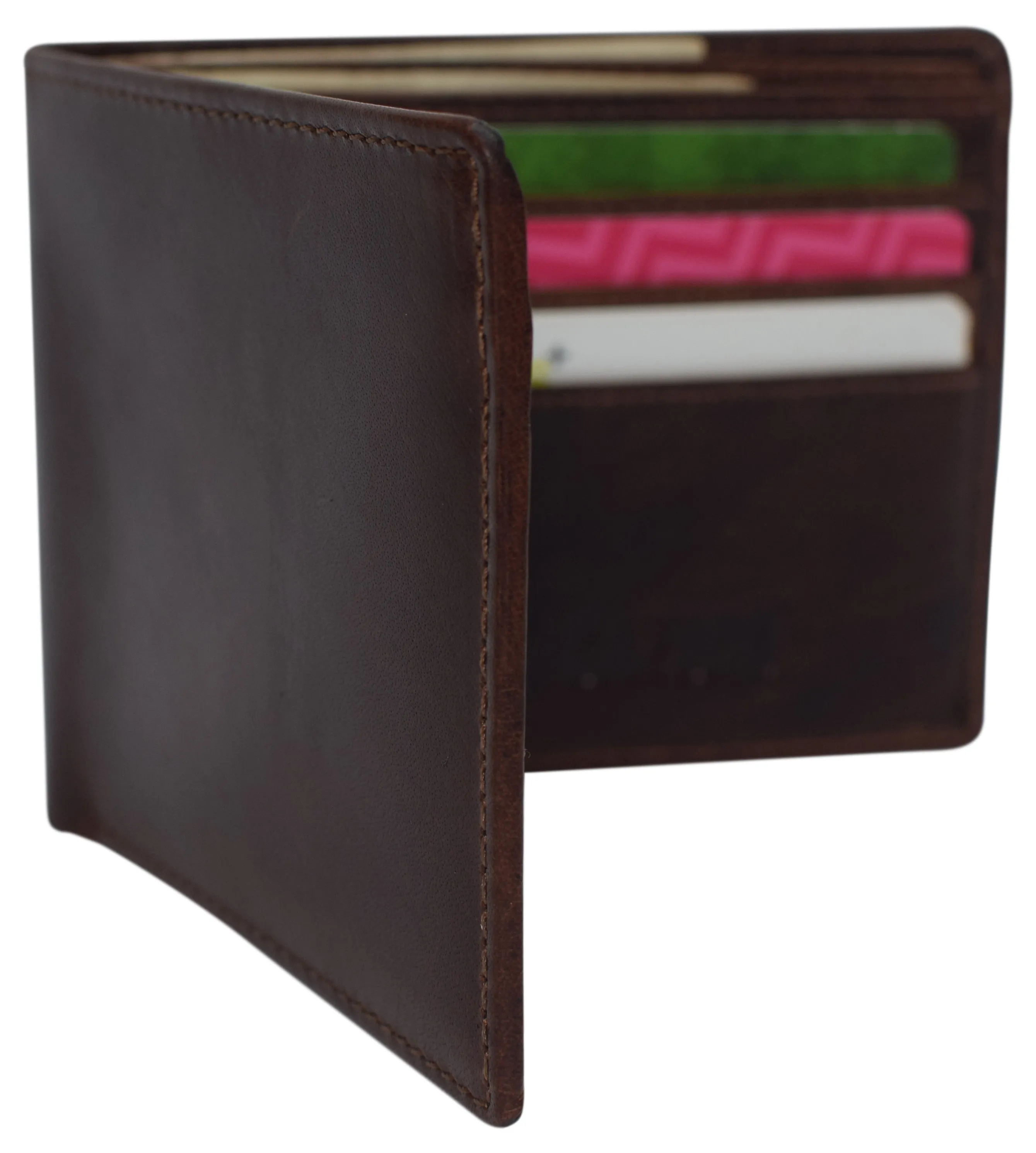 RFID0060BF Real Leather Mens Slim Bifold Wallet RFID Blocking Front Pocket Wallets for Men