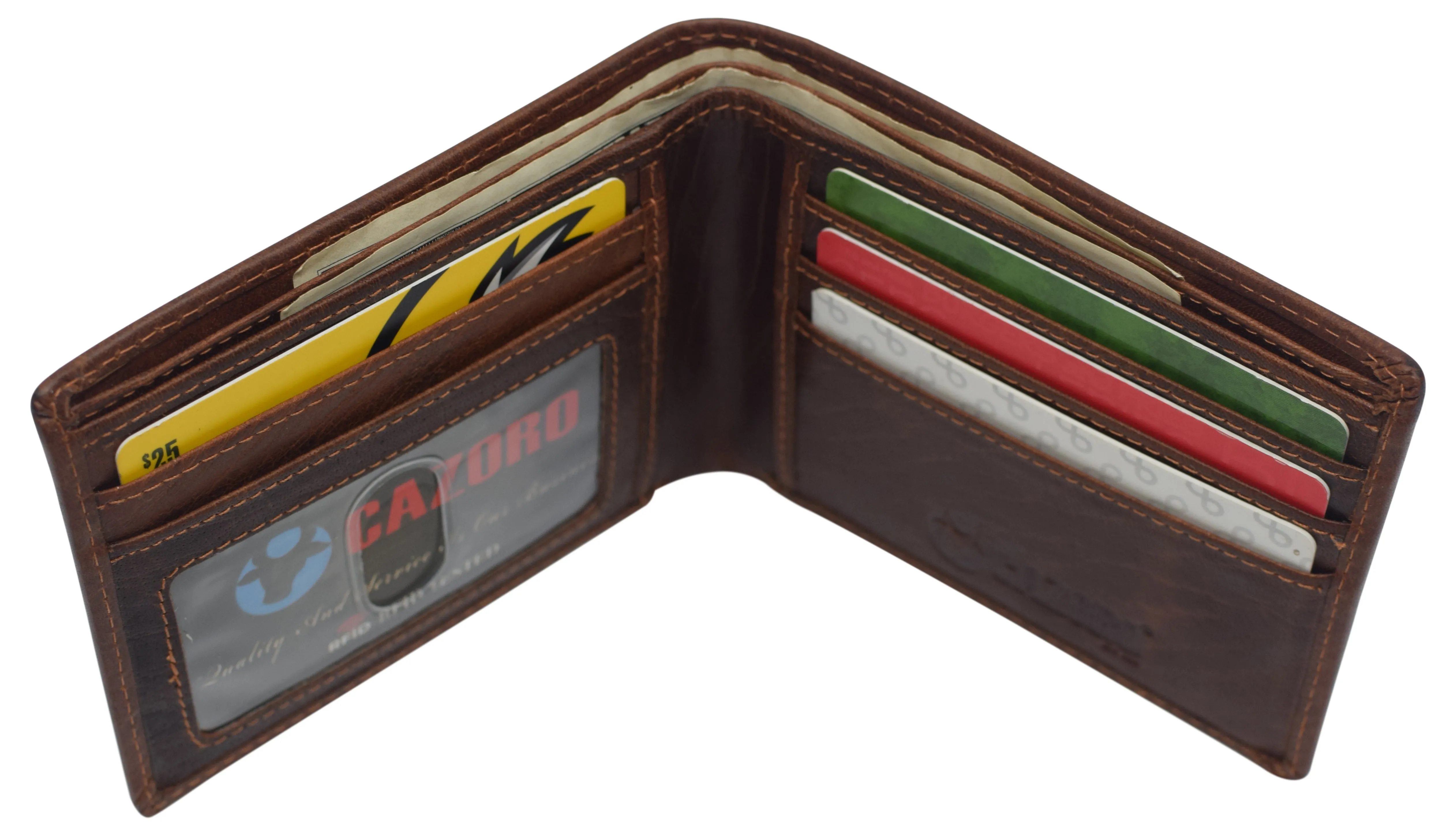 RFID0060BF Real Leather Mens Slim Bifold Wallet RFID Blocking Front Pocket Wallets for Men