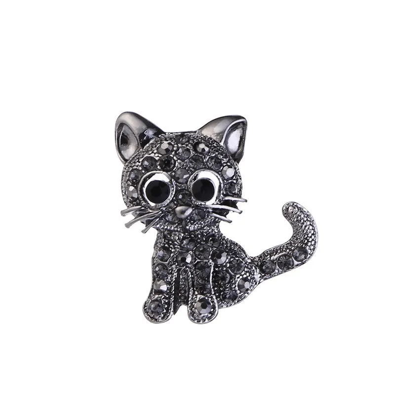 Stylish Antique Silver Cat Brooch  Perfect for CoatsShirts