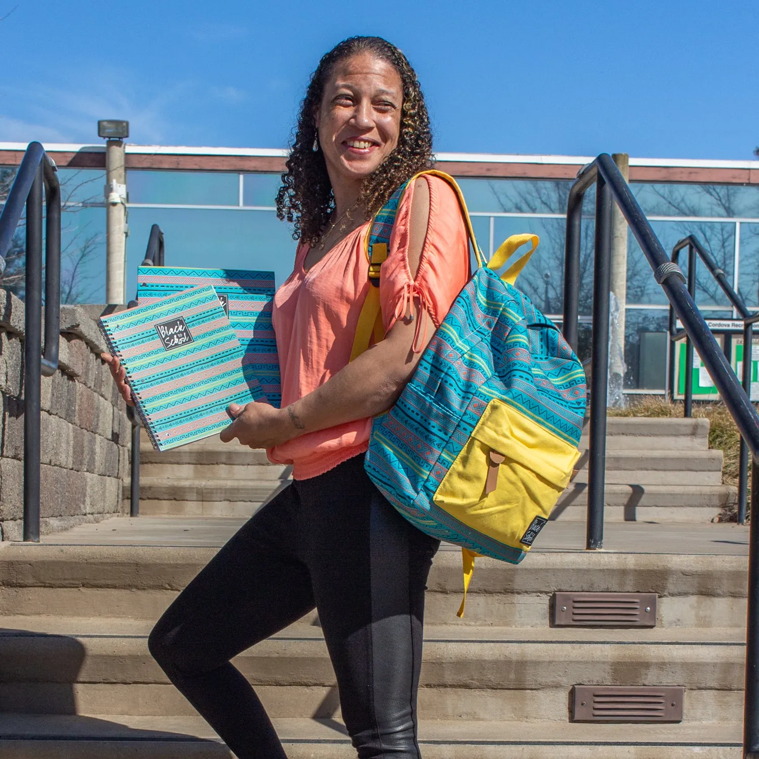 TURQUOISE/ORANGE BACKPACK SET