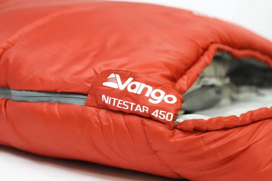 Vango Nitestar Alpha 450 Children's Sleeping Bag in Harissa (4 Season / 210cm long)