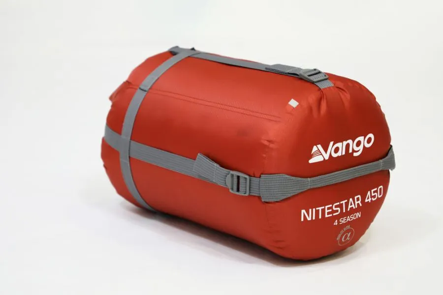 Vango Nitestar Alpha 450 Children's Sleeping Bag in Harissa (4 Season / 210cm long)