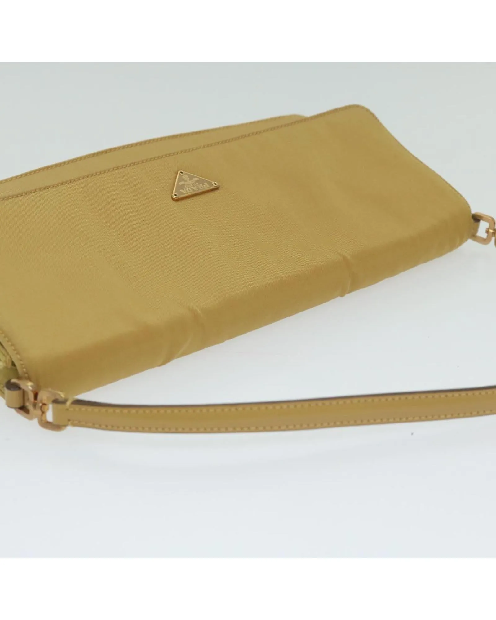 Yellow Nylon Accessory Pouch by Prada